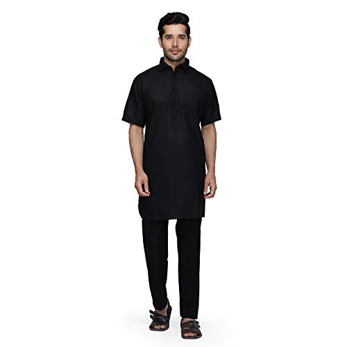 Kurta Pathani para eventos de verano conjunto masculino transpirable de manga corta cómodo