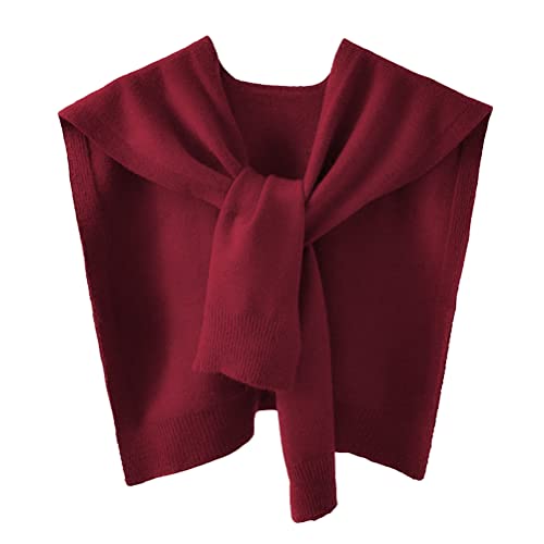 PAODIKUAI Women's Shawl Casual Solid Color Fake Sweater Cape Shoulder Fashion Wrap