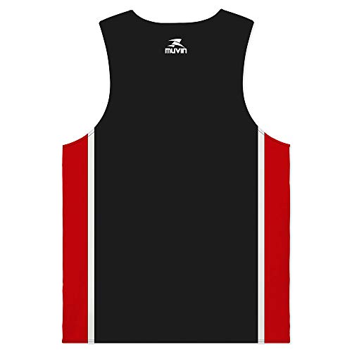 Regata Basquete Dupla Face - TK-400 - Muvin - CTT-0400 (GG, Preto/Vermelho)