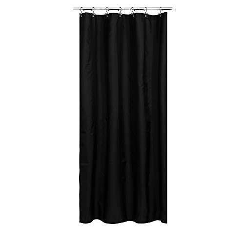 N&Y HOME Fabric Shower Stall Curtain or Liner 36 x 72 Inches - Hotel Quality, Machine Washable - Black, 36x72
