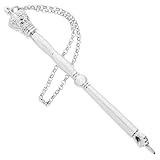 Healvian Bibellesehilfe Metall Torazeiger mit Kette 17cm Silber Kronenkopf Präziser Jüdischer Schriftrollenzeiger für Zuhause Schule und Reise