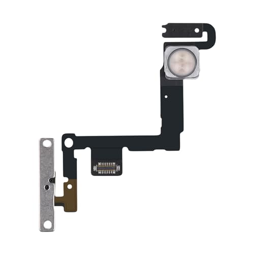 Risidamoy Power Button Flash Light Flex Cable Replacement for iPhone 11 Fix On/Off Control Microphone Flashlight Switch with Pre-Installed Assembly Mic Metal Bracket Holder