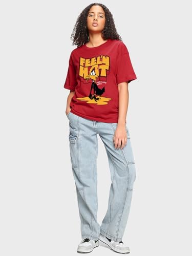 Image of Bewakoof Women's Cotton Oversized Fit Half Sleeve Round Neck T-Shirt | Casual wear | Streetwear | Oversized Tshirt for Woman Cotton| Baggy
