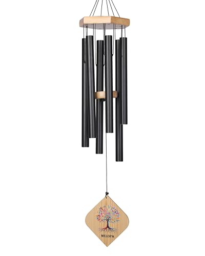 33" Big Wind Chimes for Home & Balcony | 6 Pipe Metal Wind Chime for Positive Energy & Vastu | Black Wind Chime for Home Decoration & Balcony Décor Item