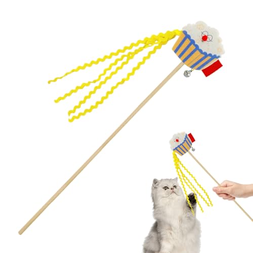 Cat Wand Toy �����L�p �L����炵 - �ʔ����J���t���Ȗ_�q�L�Q�[���x���t��,�L�p �X�e�B�b�N �g�C �V�� ����,�q�L �y�b�g ���^ ��^ �L�� ���� ���O �^�� �ƒ� ����