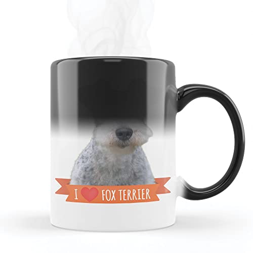 Mygoodprice MUG Magique qui change de couleur sensible à la chaleur - Thermosensible - en céramique au motif I love fox terrier