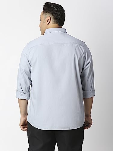 Image of Thomas Scott Men's Plus Size Cotton Casual Shirt | Regular Fit | Long Sleeves | Spread Collar | Solid | Soft & Breathable | Everyday Comfort Shirt for Men