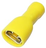 Aerzetix: 100 x Kabelschuhe Kabelschuh ( Klemme ) weiblich flach 6.3mm 0.8mm 4-6mm2 gelb isoliert wärmeschrumpfbare.
