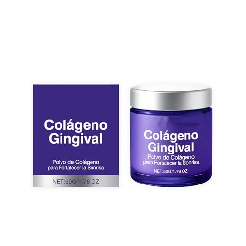 Polvo dental de colágeno natural, fortalece las encías con colágeno en polvo, contiene hidroxiapatita, 50 g - Blanqueador de doble efecto, aroma a menta y lavanda, fórmula para el cuidado bucal