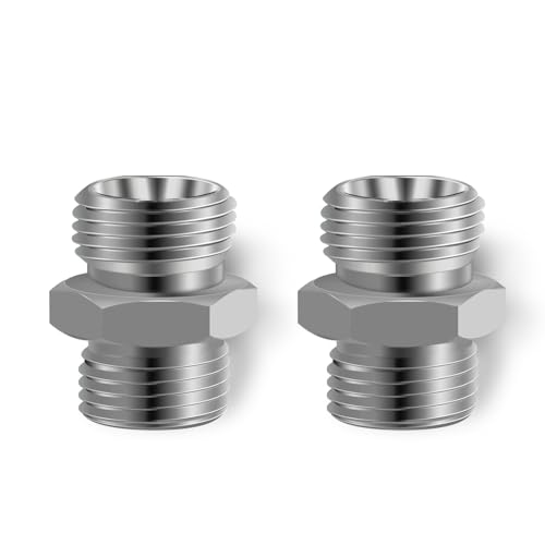 Image of 2pcs M16 to M16 Carbon Stee Fittings Adapters for Mini Excavator Adapting, Reducing Or Enlarging Connect Such Air Pipe, Fuel Pipe, Water Pipe, Etc Full Port Straight Pipe Fitting Connector