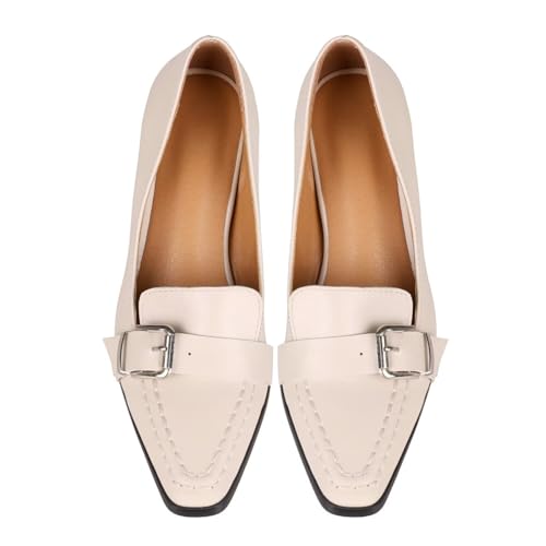 Women's High Chunky Square Toe Block Heels Dress Party Elegant Slip On Pumps Shoes Comfortable3