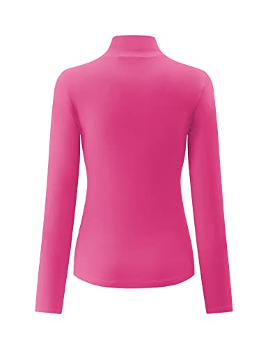 Image of Kindcall Womens Slim Fitted Mock Turtleneck Tops Long Sleeve Lightweight Base Layer Shirts