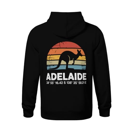 Kids Adelaide Australia Classic Distressed Retro Sun Kangaroo Boys Girls Lightweight Kangaroo Pocket Fleece Hoodies3