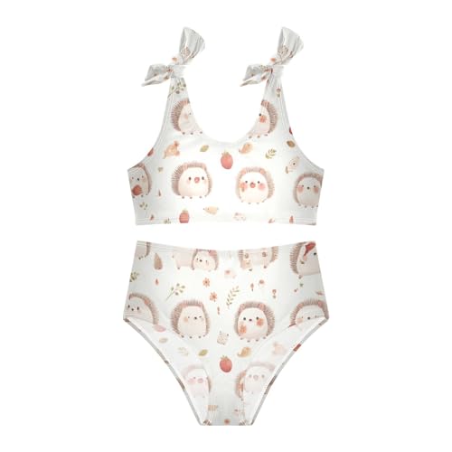 KLL Cute Watercolor Hedgehogs Girls' Two Piece Bikini Set Beach Swimsuit Swimwear Adjustable Strap3