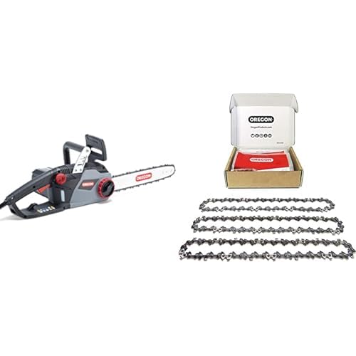 Oregon Tronçonneuse Électrique CS1400 2400W, Puissante Tronçonneuse Électrique avec Guide-Chaîne de 40 cm & Lot de 3 Chaînes de Tronçonneuse pour Guide-Chaîne de 16' (40cm), 56 Maillons d'Entraînement