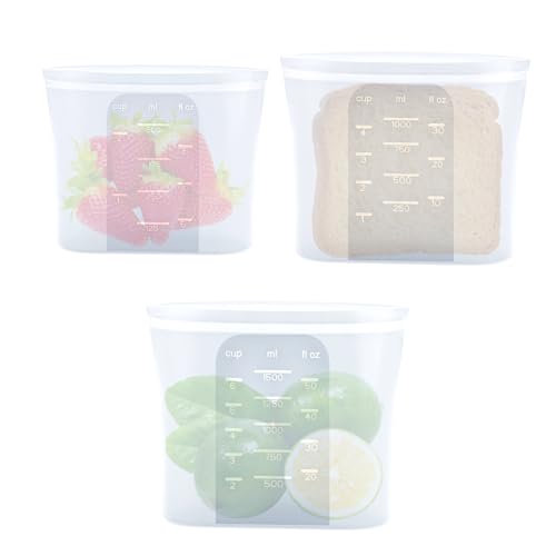 Reusable Silicone Food Storage Bags 3-Pack