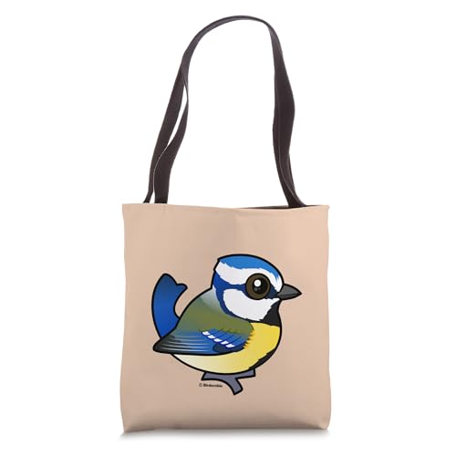 Cute Cartoon Eurasian Blue Songbird Cyanistes Caeruleus Tote Bag