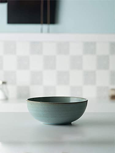 Ellementry, Aqua Rustic Ceramic Serving Bowl- Large Ellementry, Aqua Rustic Ceramic Serving Bowl- Large