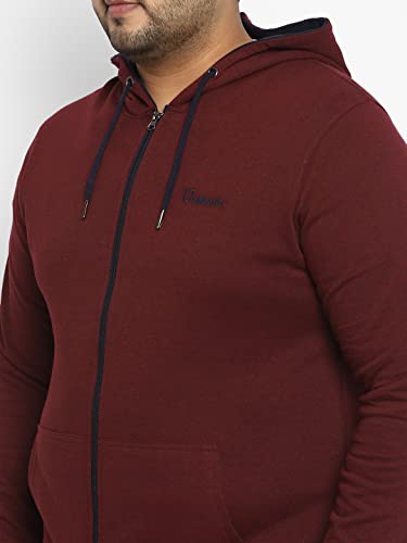 Image of Urbano Plus Men's Cotton Zippered Hooded Casual Winterwear Sweatshirt