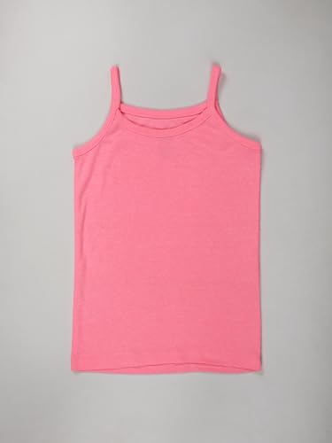 Image of KiddoPanti Girls 100% Cotton Rib Solid Camisole Tank Top Pack of 3