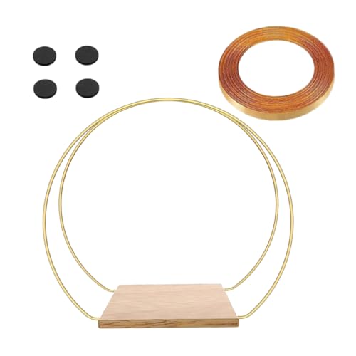 NULYLU Wooden Base Iron Flower Hoop Centerpiece DIY Wedding Decor Floral Ring for Crafts Table Decorations