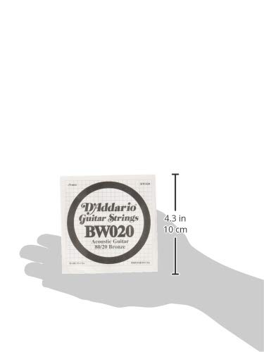 D’Addario BW020 Corde seule avec filet de bronze pour guitare acoustique Calibre .020 - Les Beatles, Paul McCartney, John Lennon, RIngo Starr, George Harrison D'Addario BW020 Corde seule avec filet de bronze pour guitare acoustique Calibre .020 – Image 3