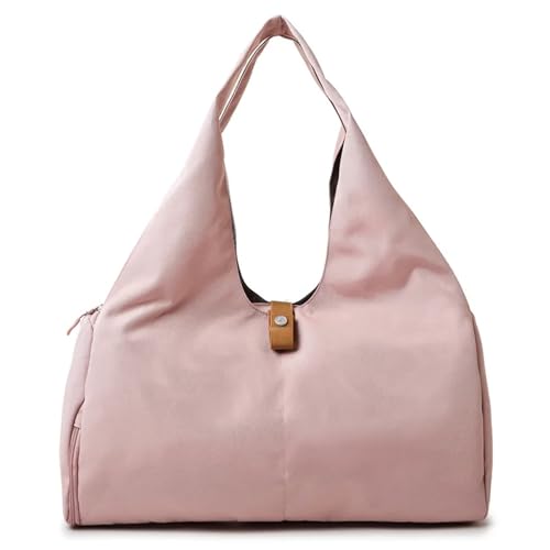 Sac de sport rose avec porte-tapis de yoga imperméable en nylon pour gym et fitness