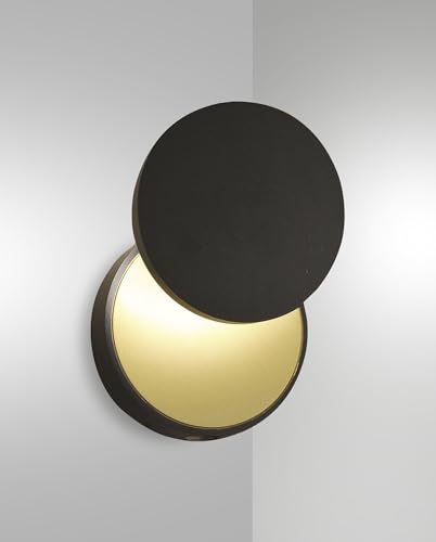 Applique murale LED Ara 8W 3000K en métal noir avec bouton-poussoir