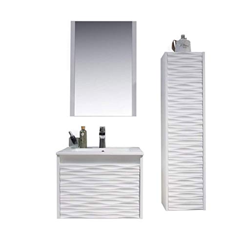 BLOSSOM 24 Inch White Bathroom Vanity with Sink, All Wood Floating Bathroom Vanity with Sink 24 inch, Mirror, 12 Inch Side Cabinet BLOSSOM 24 Inch White Bathroom Vanity with Sink, All Wood Floating Bathroom Vanity with Sink 24 inch, Mirror, 12 Inch Side Cabinet