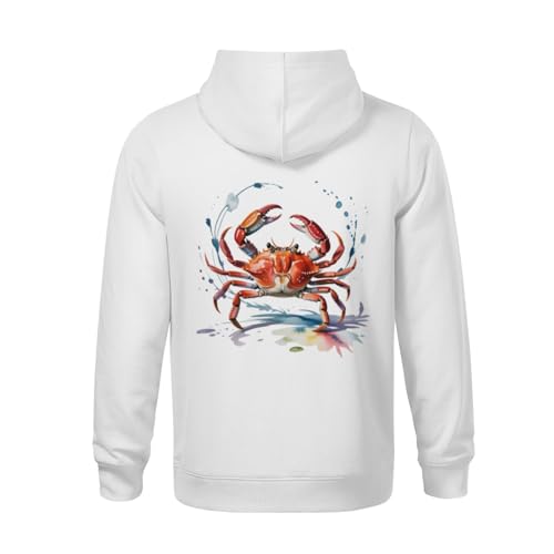 Kids Watercolor Crab Boys Girls Lightweight Kangaroo Pocket Fleece Hoodies3