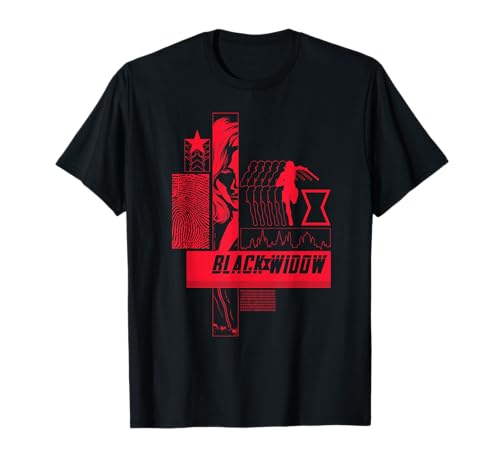 T-shirt Black Widow Natasha Romanoff rétro col rond en coton