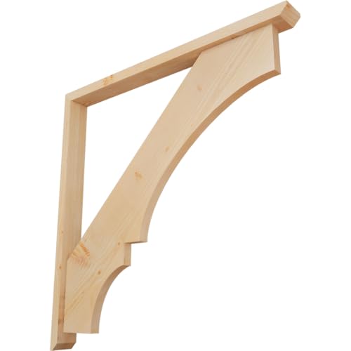 3 1/2"W x 40"D x 40"H Balboa Slat Smooth Bracket w/Offset Brace, Douglas Fir