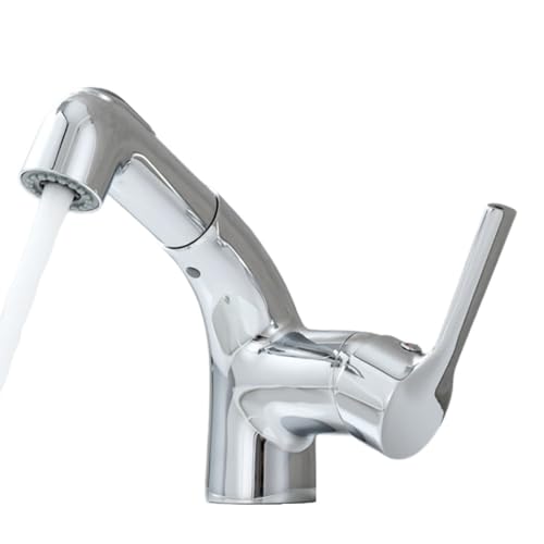 Robinet extractible double sortie pour un lavabo eau chaude et froide modulable