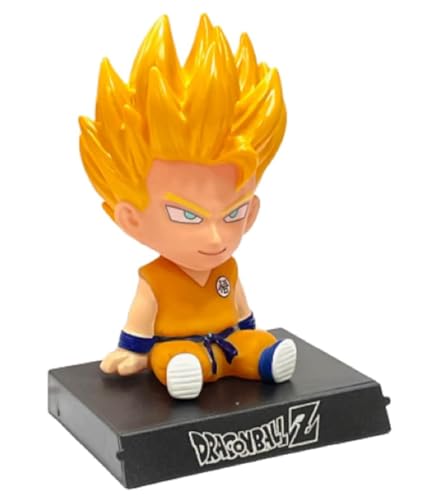 Image of Super Hero Action Figure Limited Edition Bobblehead with Mobile Holder for Car Dashboard, Office Desk & Study Table - Goku