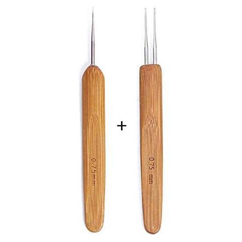 Shinon Dreads Tool for Crochet Hair Braid Crochet Needles Dread Locks Crochet Hook(1 Hook 0.75mm+2 Hooks 0.75mm,2pieces/Pack) Cover