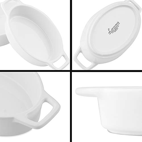 image for LOVECASA 6.3 inch Porcelain Ramekins, Set of 4 Souffle Dishes, 6 OZ Wh