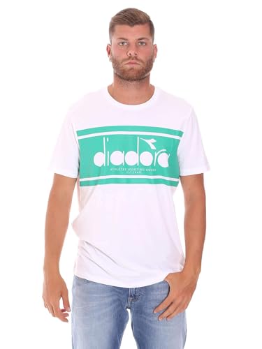 Diadora T-Shirt homme blanc 502176632 idéal pour le sport et les sorties décontractées