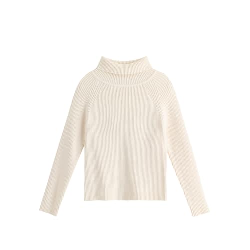 Girl's Turtleneck Sweaters Kids Long Sleeve Drop Shoulder Pullover Cable Knit Chunky Contrast Sweater Tops