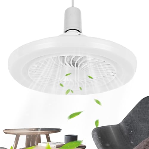 Genérico Ventiladores De Techo E27 Con Luces Y Control Remoto, Luz Inalámbrica Del Ventilador De Montaje En Rascultura, 3 Velocidades 3 De Temperatura De Color Luz De Ventilador De Techo De Techo