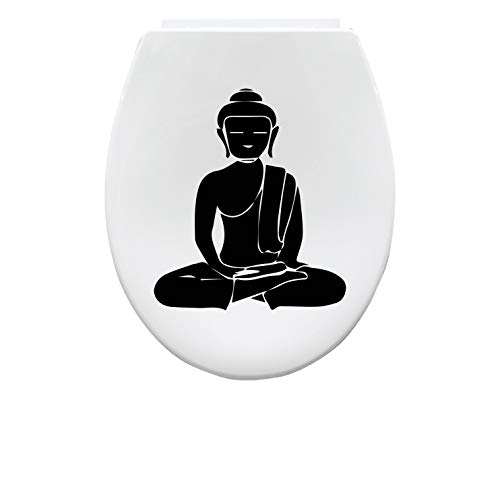 Autocollant WC Bouddha | Sticker Cuvette Toilettes Zen | Vinyle Adhésif Déco Salle de Bain | Plusieurs Couleurs au Choix | Facile à Poser