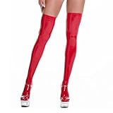 WUUDOA Latex Overknee Strümpfe in Wetlook Optik Kniestrümpfe Overknee Strümpfe Oberschenkelhohe Strumpfhosen für Damen Sexy Wetlook Latex Strümpfe Sexy Knielange Overknee Strümpfe in Wetlook Optik