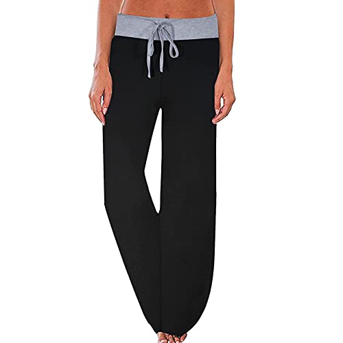 MINYING 2021 Pantalon De Imprimé pour Femme, Pantalon De Yoga Imprimé De Jogging Ample à Jambe Large, Pantalon De Yoga BohèMe éLastique à Taille Haute avec Cordon De Serrage éLastique