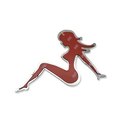 Image of VRT 3D Chrome Emblem Automotive Car, Bike Badges Logo Self Adhesive Sticker (Girl, Red)