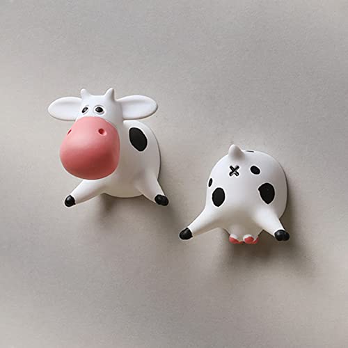 Set de 3 imanes decorativos de resina con forma de vaca miniatura 4