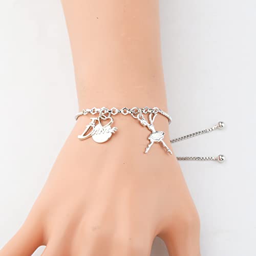 Image of FUSTMW Dance Bracelet Dancer Gifts Ballerina Jewelry Dance Team Inspiration Gifts Dancer Lovers Gifts for Dancers Friends (Dance Bracelet)