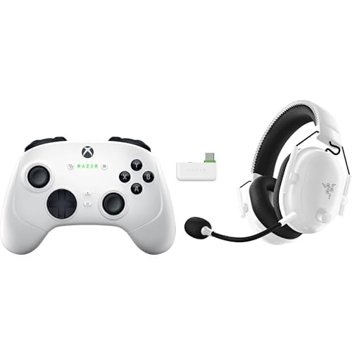 Razer Wolverine V3 Pro + BlackShark V2 Pro (Xbox Licensed) - (HyperSpeed Wireless, Mecha Tactile Action Buttons, Anti-drift Hall Effect analog thumbsticks, haptic vibrations) White