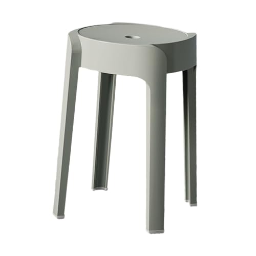 ＡＷＨＡＯ Taburete Redondo, Taburete de Tocador, Ahorra Espacio, Práctico, Apilable, Taburete de Mesa de Comedor, para Cocina, Dormitorio, Decora, Gris, Individual