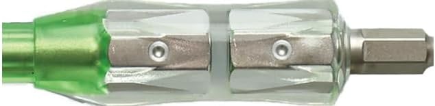 Close-up of an insulated screwdriver bit showing the transparent plastic insulation around the shaft