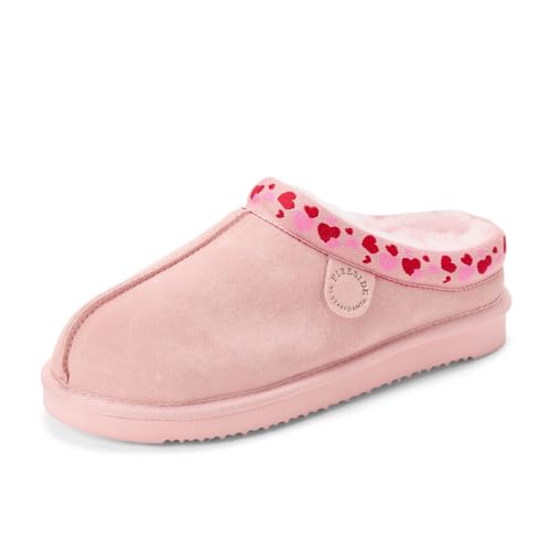 Image of Fireside by Dearfoams Women's Greta Genuine Shearling Clog Slippers, 100% Natural Suede Clogs for Outdoor & Indoor