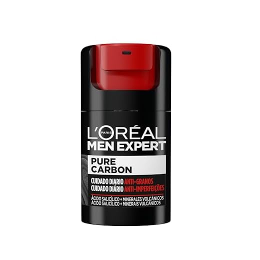 L'Oréal Paris Men Expert Crema Cuidado Diario Anti-Granos Pure Carbon, Reduce Imperfecciones, Hidrata y Matifica el Rostro, Con Minerales Volcánicos y Ácido Salicílico, 50 ml